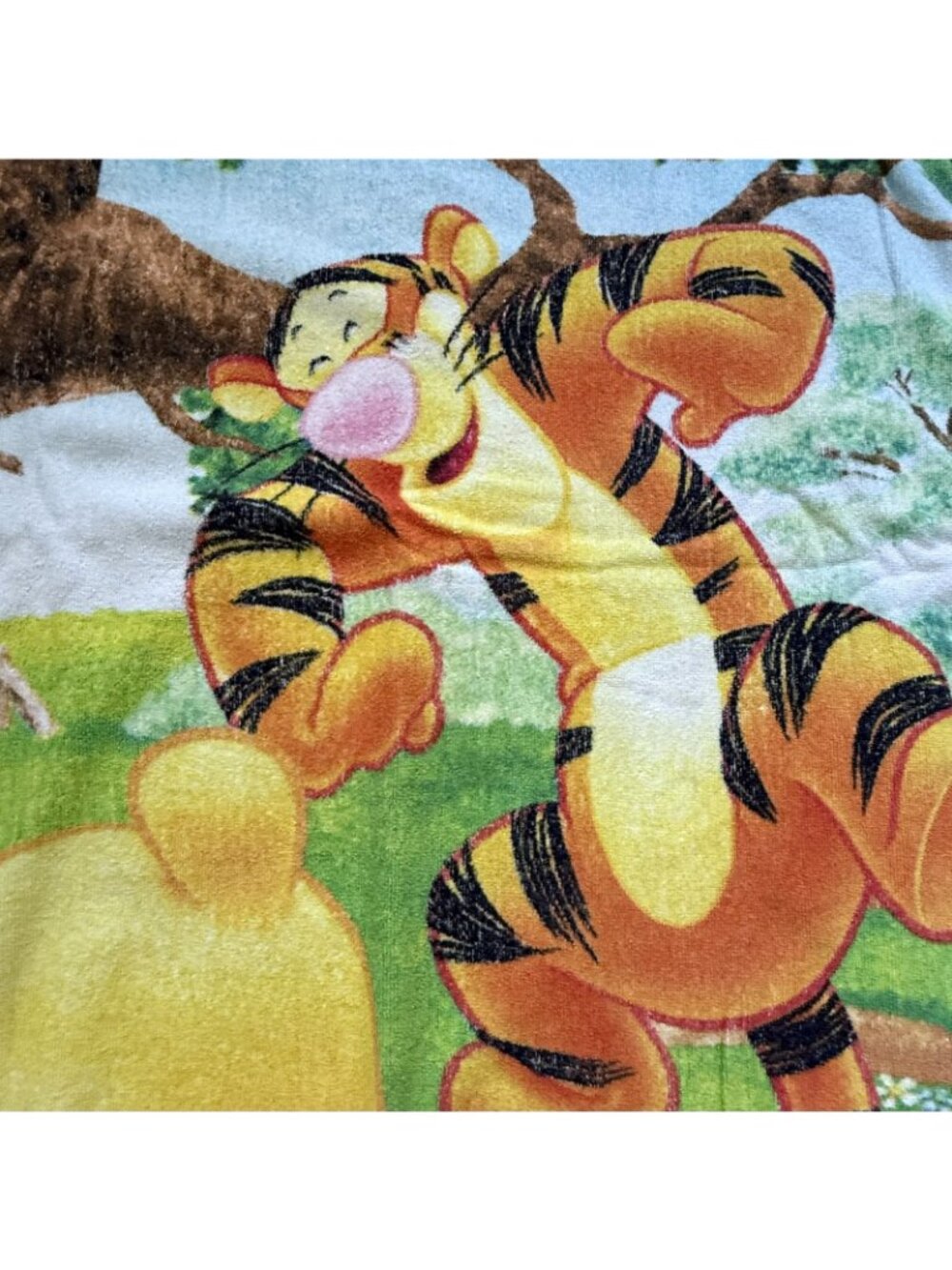 Vintage Winnie The Pooh Piglet & Tigger Playing Beach Towel 30”x 54" 100% Cotton - Picture 3 of 7